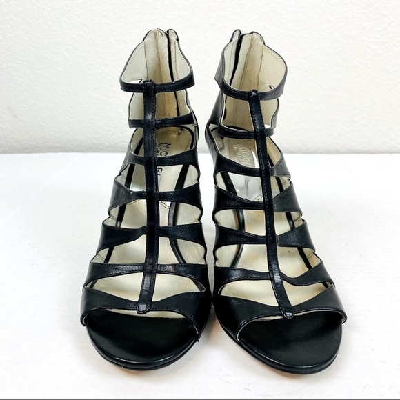 MICHAEL Michael Kors Black Leather Gladiator 4”Heels Size 8 - Picture 3 of 9